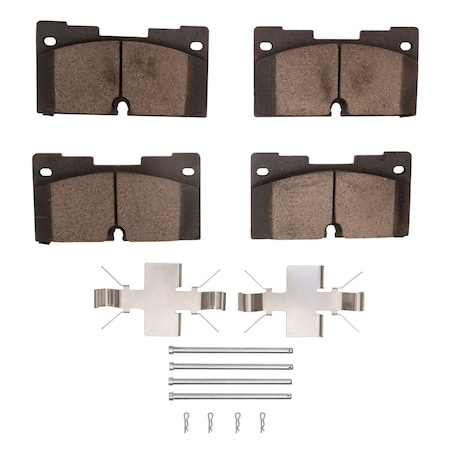 Dynamic Friction Co 5000 Advanced Brake Pads - Ceramic and Hardware Kit, Long Pad Wear, Front 1551-2173-01